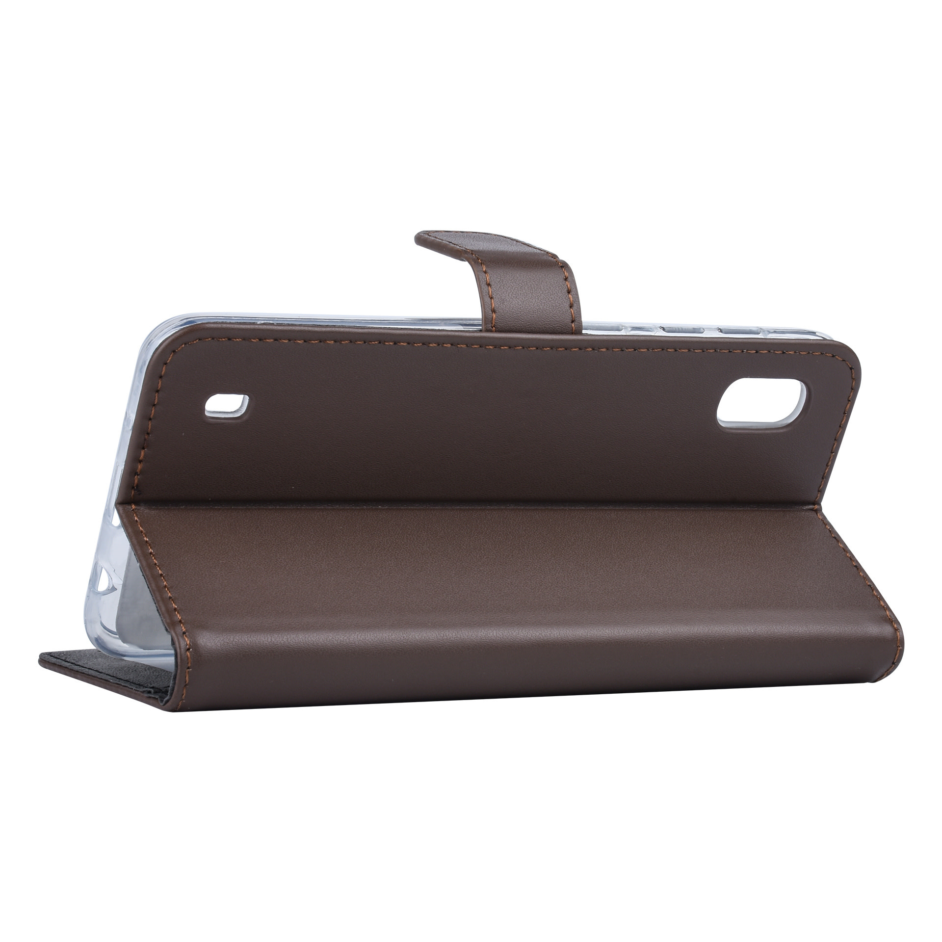 Bruin hoesje Samsung Galaxy A10 (2019) Book Case - Pasjeshouder - Magneetsluiting (A105F), foto 4 van 6