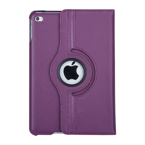 Apple iPad Mini 4 Paars 360 graden draaibare hoes - Book Case Tablethoes Apple iPad Mini 4 Paars 360 graden draaibare hoes - Book Case Tablethoes