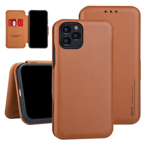 UNIQ Accessory UNIQ Accessory LichtBruin hoesje iPhone 11 Pro - Book Case - Elegance Series - Pasjeshouder UNIQ Accessory UNIQ Accessory LichtBruin hoesje iPhone 11 Pro - Book Case - Elegance Series - Pasjeshouder