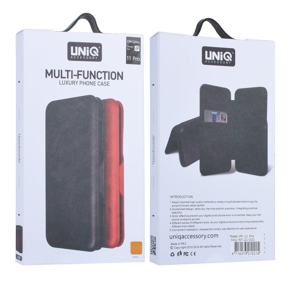 UNIQ Accessory UNIQ Accessory LichtBruin hoesje iPhone 11 Pro - Book Case - Elegance Series - Pasjeshouder UNIQ Accessory UNIQ Accessory LichtBruin hoesje iPhone 11 Pro - Book Case - Elegance Series - Pasjeshouder