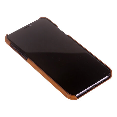 Pierre Cardin Pierre Cardin Apple iPhone 11 Pro Back-Cover hul Braun - Genuine Leather Pierre Cardin Pierre Cardin Apple iPhone 11 Pro Back-Cover hul Braun - Genuine Leather