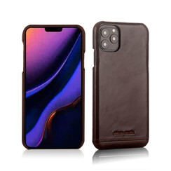 Pierre Cardin Apple iPhone 11 Pro Back-Cover hul Dunkelbraun - Genuine Leather