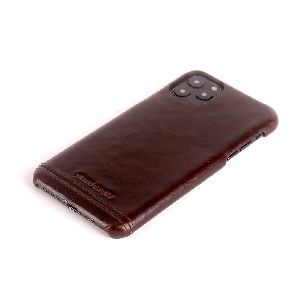 Pierre Cardin Pierre Cardin Apple iPhone 11 Pro Marron Foncé Back cover coque Genuine Leather Pierre Cardin Pierre Cardin Apple iPhone 11 Pro Marron Foncé Back cover coque Genuine Leather