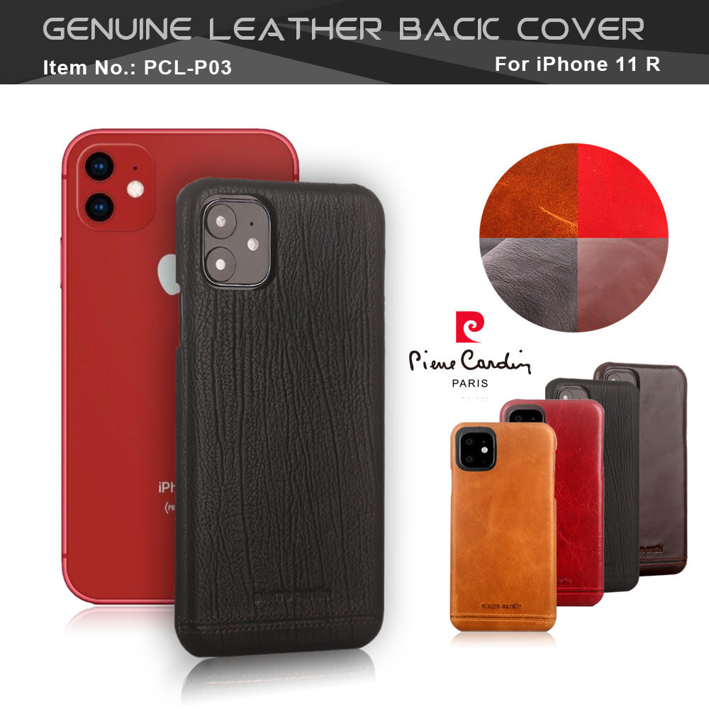 Pierre Cardin Pierre Cardin Apple iPhone 11 Bruin Backcover hoesje Genuine leather Pierre Cardin Pierre Cardin Apple iPhone 11 Bruin Backcover hoesje Genuine leather