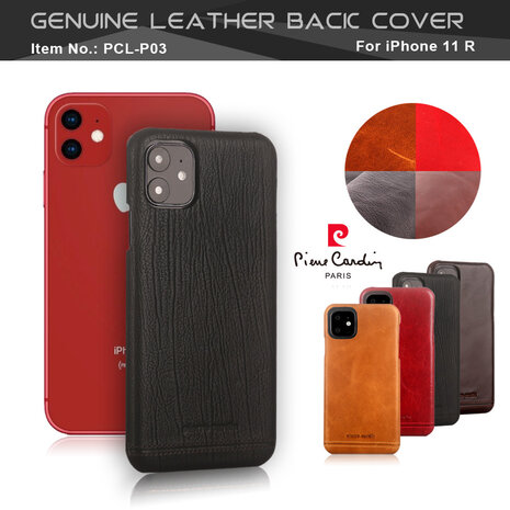Pierre Cardin Pierre Cardin Apple iPhone 11 Bruin Backcover hoesje Genuine leather Pierre Cardin Pierre Cardin Apple iPhone 11 Bruin Backcover hoesje Genuine leather