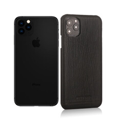 Pierre Cardin Apple iPhone 11 Pro Max Zwart Backcover hoesje Genuine leather