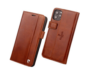 Pierre Cardin Pierre Cardin Apple iPhone 11 Pro Book-Case hul Braun - Genuine Leather Pierre Cardin Pierre Cardin Apple iPhone 11 Pro Book-Case hul Braun - Genuine Leather