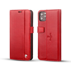 Pierre Cardin Rood hoesje iPhone 11 Pro Max - Book Case - Echt Leer