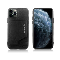 Pierre Cardin Apple iPhone 11 Pro Back-Cover hul Schwarz - Genuine Leather