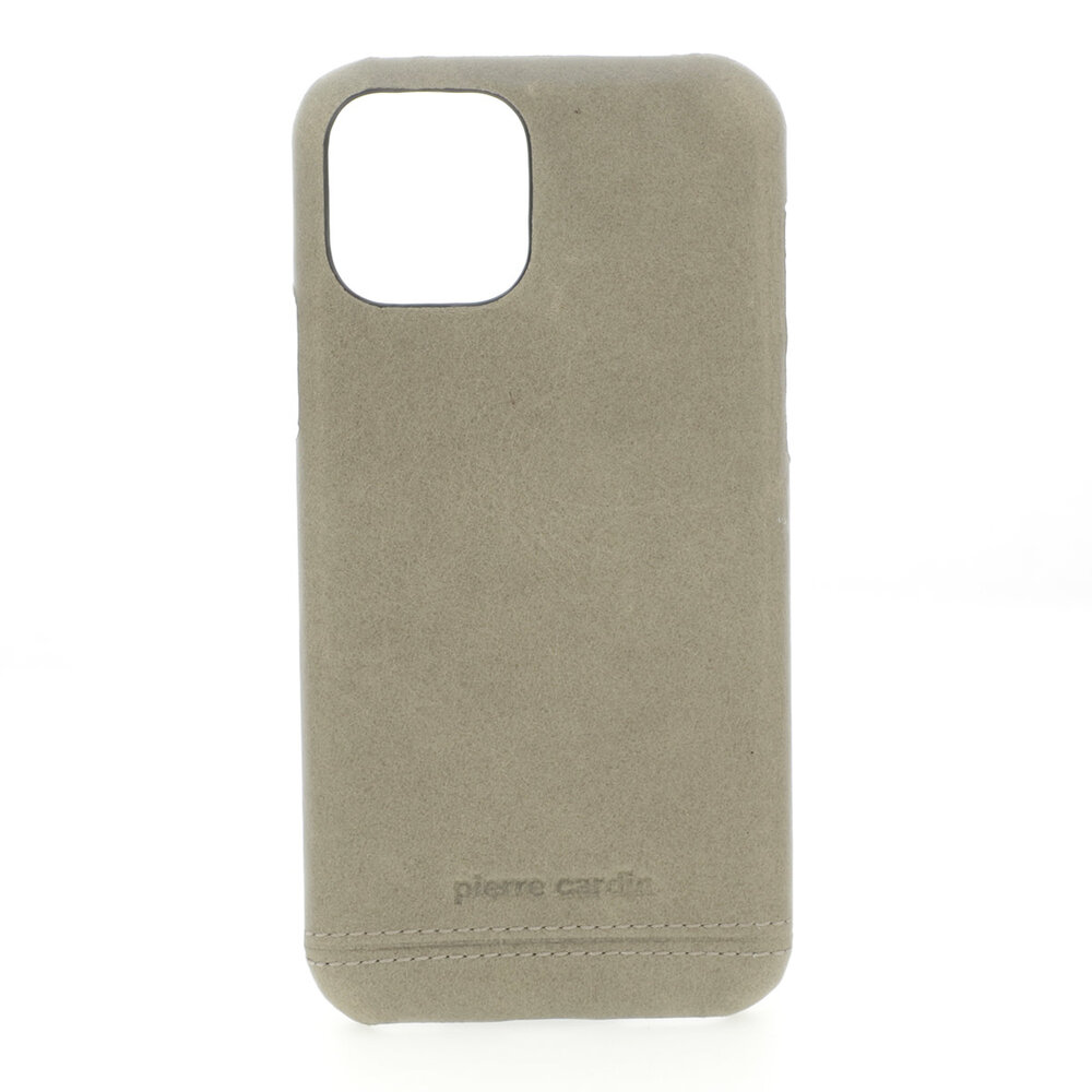 Pierre Cardin Pierre Cardin Apple iPhone 11 Pro Back-Cover hul Grau - Genuine Leather Pierre Cardin Pierre Cardin Apple iPhone 11 Pro Back-Cover hul Grau - Genuine Leather
