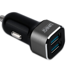 UNIQ Accessory autolader - 2,4 A, Lightning, zwart