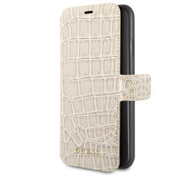 Guess Guess Beige hoesje iPhone Xs Max - Book Case - Echt leer - GUFLBKSI65CSCROBE Guess Guess Beige hoesje iPhone Xs Max - Book Case - Echt leer - GUFLBKSI65CSCROBE