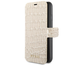 Apple iPhone Xs Max Book case Guess GUFLBKSI65CSCROBE Beige for iPhone Xs Max - NT Mobiel Accessoires - The Netherlands