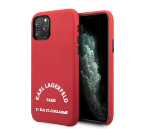 Karl Lagerfeld Apple iPhone 11 Pro Rood Karl Lagerfeld Backcover hoesje KLHCN58NYRE - Echt leer - KLHCN58NYRE Karl Lagerfeld Apple iPhone 11 Pro Rood Karl Lagerfeld Backcover hoesje KLHCN58NYRE - Echt leer - KLHCN58NYRE