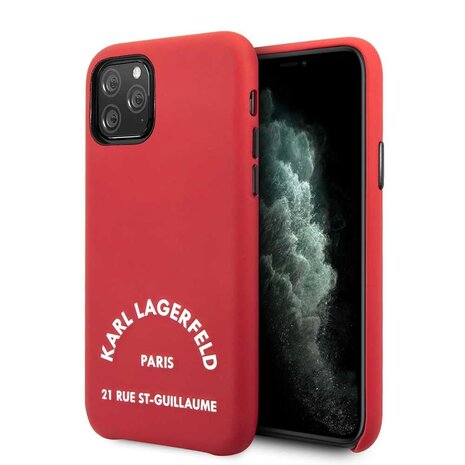 Karl Lagerfeld Apple iPhone 11 Pro Rood Karl Lagerfeld Backcover hoesje KLHCN58NYRE - Echt leer - KLHCN58NYRE Karl Lagerfeld Apple iPhone 11 Pro Rood Karl Lagerfeld Backcover hoesje KLHCN58NYRE - Echt leer - KLHCN58NYRE