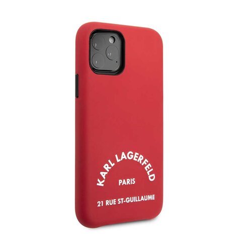 Karl Lagerfeld Apple iPhone 11 Pro Rood Karl Lagerfeld Backcover hoesje KLHCN58NYRE - Echt leer - KLHCN58NYRE Karl Lagerfeld Apple iPhone 11 Pro Rood Karl Lagerfeld Backcover hoesje KLHCN58NYRE - Echt leer - KLHCN58NYRE