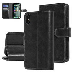 UNIQ Accessory Zwart hoesje iPhone Xs Max - Book Case - Zachte huid