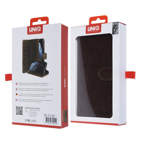 UNIQ Accessory UNIQ Accessory iPhone Xs Max Braun Sanfte Berührung Book-Case hul UNIQ Accessory UNIQ Accessory iPhone Xs Max Braun Sanfte Berührung Book-Case hul