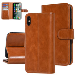 UNIQ Accessory iPhone Xs Max Marron Foncé Doux au toucher Book type housse