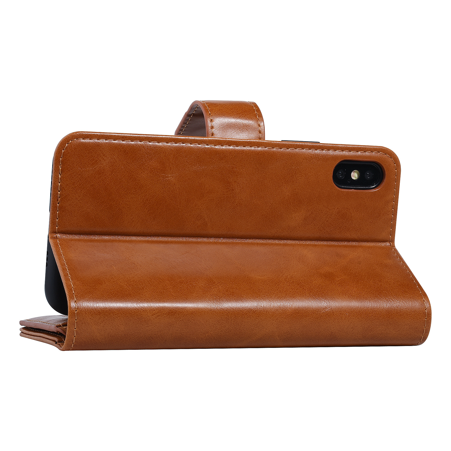UNIQ Accessory UNIQ Accessory DonkerBruin hoesje iPhone Xs Max - Book Case - Zachte huid, foto 5 van 6