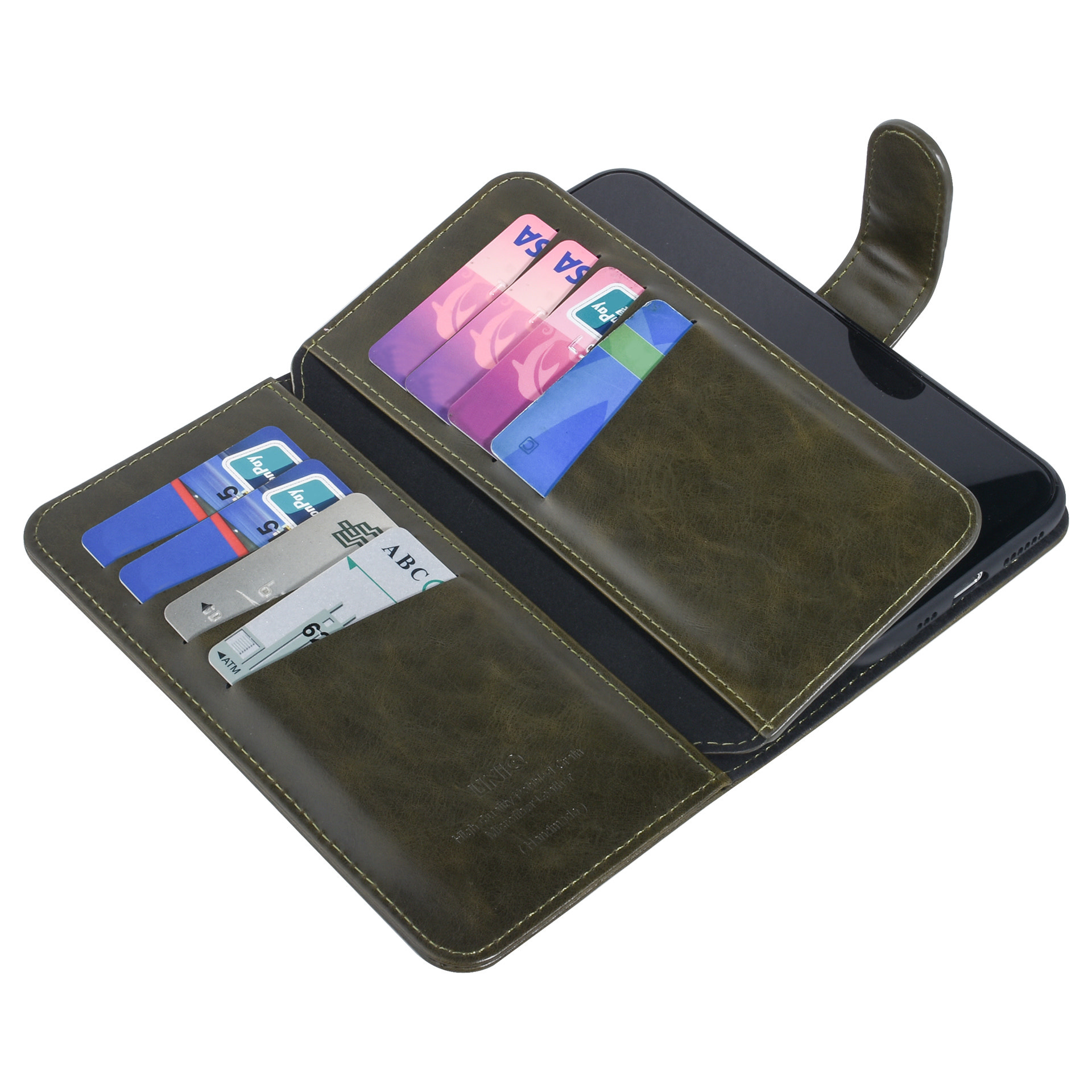 UNIQ Accessory UNIQ Accessory DonkerGroen hoesje iPhone Xs Max - Book Case - Zachte huid, foto 5 van 6