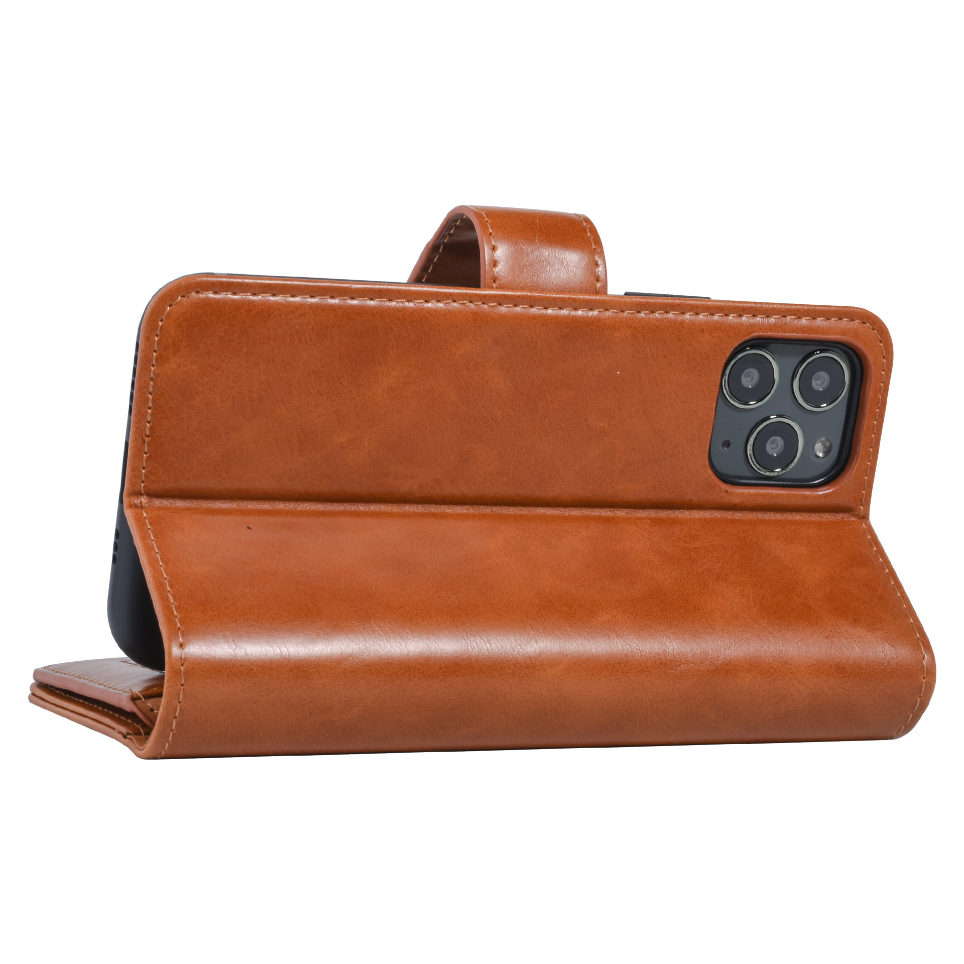 UNIQ Accessory UNIQ Accessory DonkerBruin hoesje iPhone 11 Pro Max - Book Case - Zachte huid, foto 4 van 6