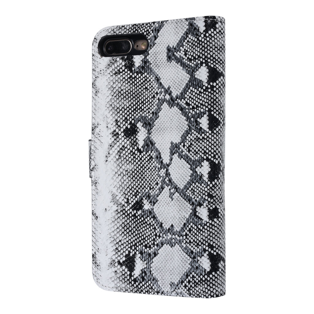 UNIQ Accessory UNIQ Accessory Zwart en Wit Slangenleer hoesje voor iPhone 7-8 Plus - Book Case UNIQ Accessory UNIQ Accessory Zwart en Wit Slangenleer hoesje voor iPhone 7-8 Plus - Book Case