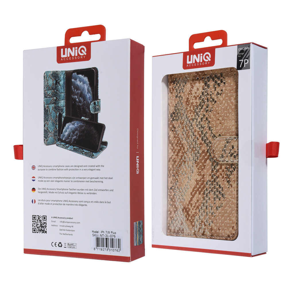 UNIQ Accessory UNIQ Accessory iPhone 7-8 Plus Or Peau de serpent Book type housse UNIQ Accessory UNIQ Accessory iPhone 7-8 Plus Or Peau de serpent Book type housse