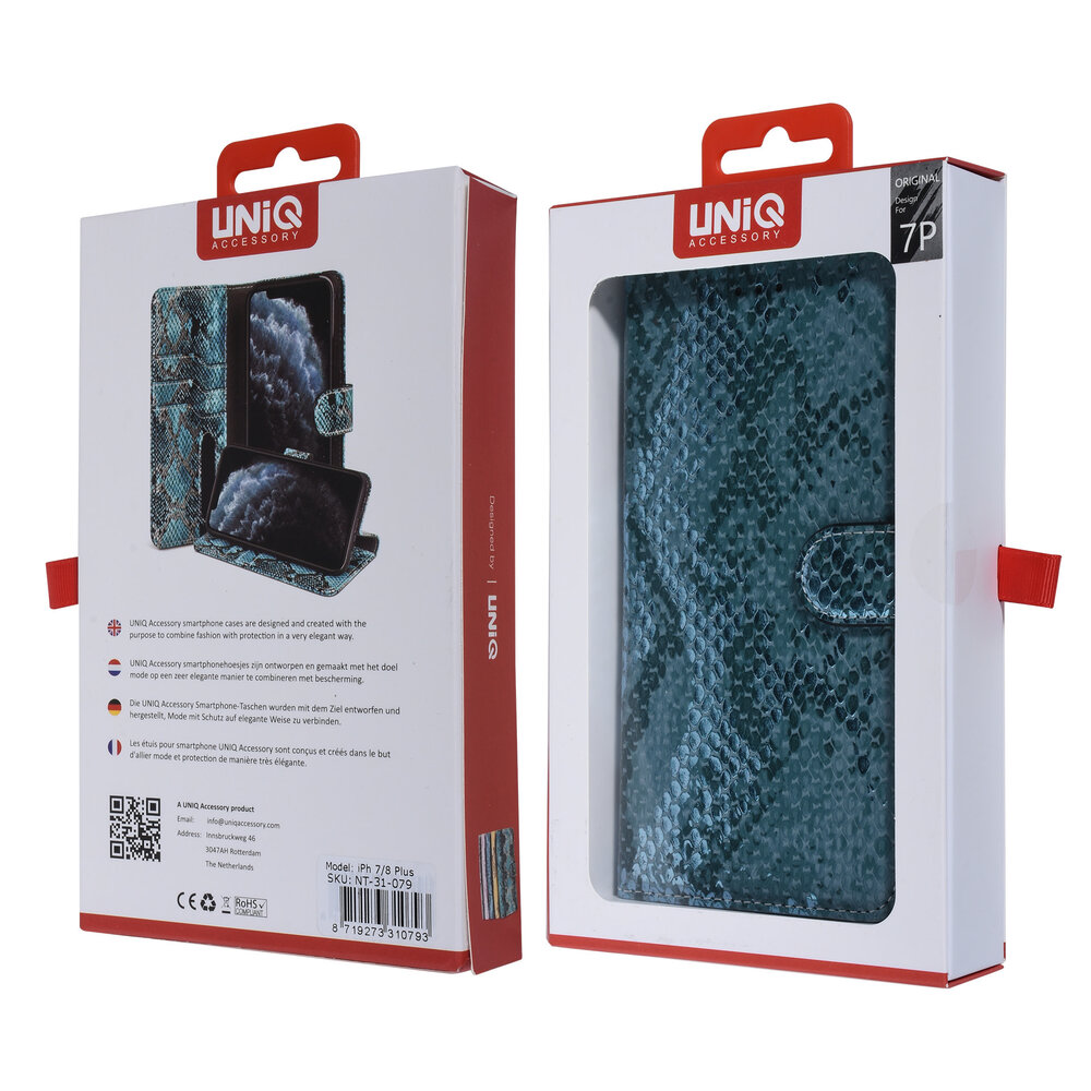 UNIQ Accessory UNIQ Accessory Apple iPhone 7-8 Plus Green Snakeskin Book type case UNIQ Accessory UNIQ Accessory Apple iPhone 7-8 Plus Green Snakeskin Book type case