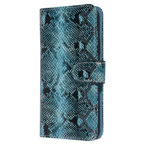 UNIQ Accessory UNIQ Accessory Zwart en Blauw Slangenleer hoesje voor iPhone X-Xs - Book Case UNIQ Accessory UNIQ Accessory Zwart en Blauw Slangenleer hoesje voor iPhone X-Xs - Book Case