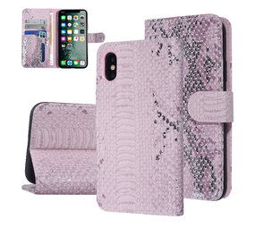 UNIQ Accessory UNIQ Accessory Roze Slangenleer hoesje voor iPhone X-Xs - Book Case UNIQ Accessory UNIQ Accessory Roze Slangenleer hoesje voor iPhone X-Xs - Book Case