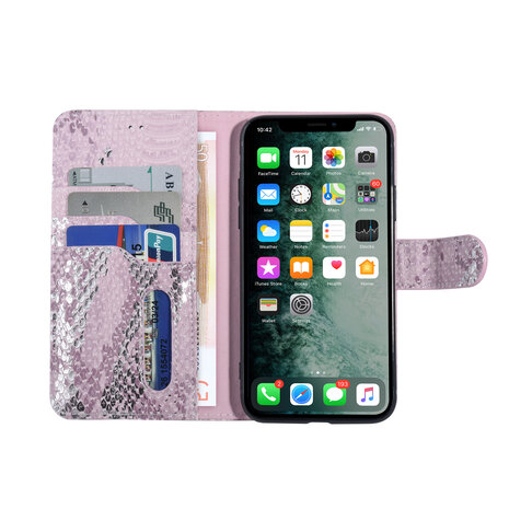 UNIQ Accessory UNIQ Accessory iPhone X-Xs Pink Schlangenhaut Book-Case hul UNIQ Accessory UNIQ Accessory iPhone X-Xs Pink Schlangenhaut Book-Case hul