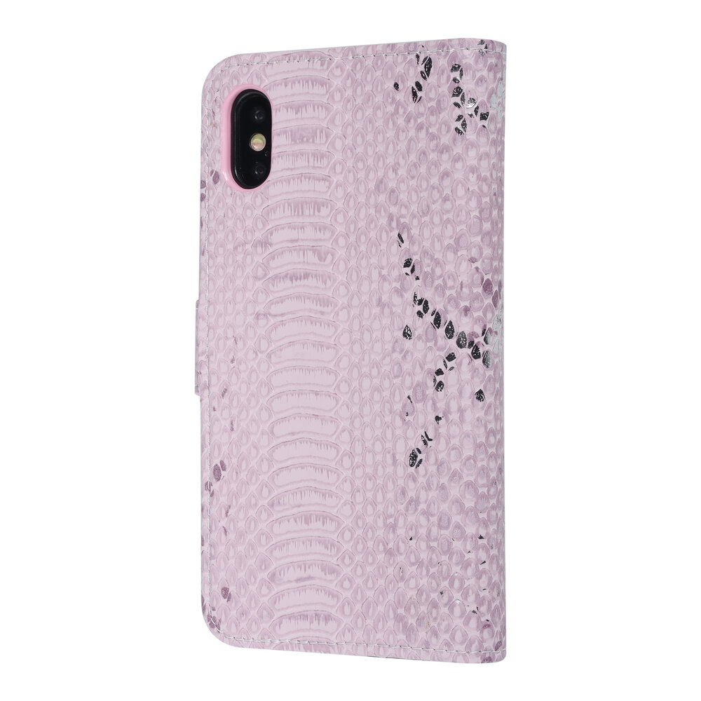 UNIQ Accessory UNIQ Accessory iPhone X-Xs Pink Schlangenhaut Book-Case hul UNIQ Accessory UNIQ Accessory iPhone X-Xs Pink Schlangenhaut Book-Case hul