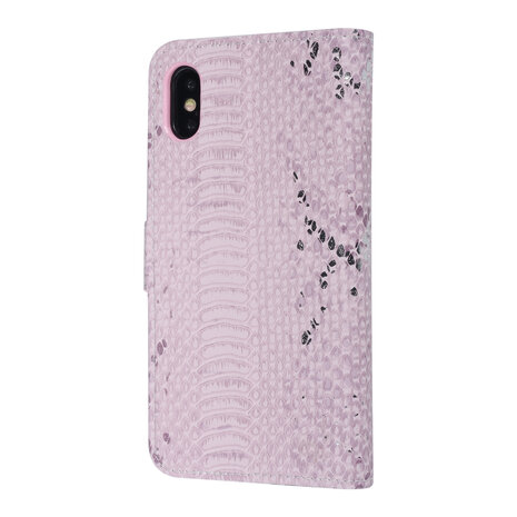 UNIQ Accessory UNIQ Accessory iPhone X-Xs Pink Schlangenhaut Book-Case hul UNIQ Accessory UNIQ Accessory iPhone X-Xs Pink Schlangenhaut Book-Case hul