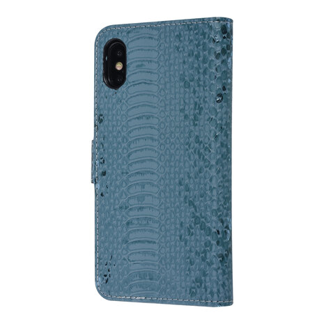 UNIQ Accessory UNIQ Accessory iPhone X-Xs Grün Schlangenhaut Book-Case hul UNIQ Accessory UNIQ Accessory iPhone X-Xs Grün Schlangenhaut Book-Case hul