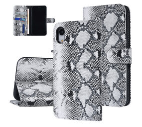 UNIQ Accessory UNIQ Accessory Zwart en Wit Slangenleer hoesje voor iPhone XR - Book Case UNIQ Accessory UNIQ Accessory Zwart en Wit Slangenleer hoesje voor iPhone XR - Book Case