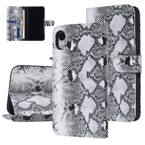 UNIQ Accessory UNIQ Accessory Apple iPhone XR Black and White Snakeskin Book type case UNIQ Accessory UNIQ Accessory Apple iPhone XR Black and White Snakeskin Book type case