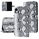 UNIQ Accessory UNIQ Accessory Zwart en Wit Slangenleer hoesje voor iPhone XR - Book Case UNIQ Accessory UNIQ Accessory Zwart en Wit Slangenleer hoesje voor iPhone XR - Book Case