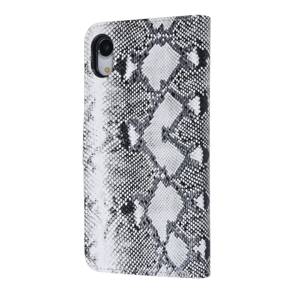 UNIQ Accessory UNIQ Accessory Apple iPhone XR Black and White Snakeskin Book type case UNIQ Accessory UNIQ Accessory Apple iPhone XR Black and White Snakeskin Book type case