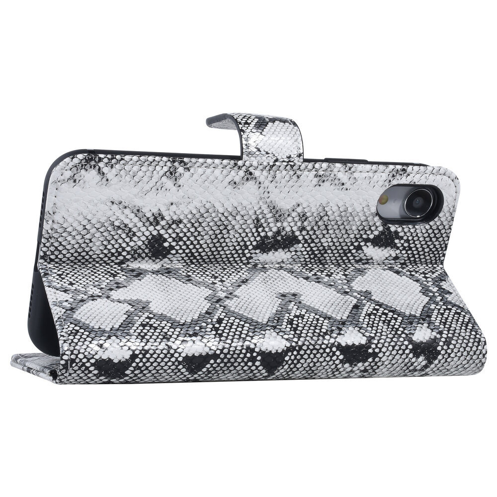 UNIQ Accessory UNIQ Accessory Apple iPhone XR Black and White Snakeskin Book type case UNIQ Accessory UNIQ Accessory Apple iPhone XR Black and White Snakeskin Book type case