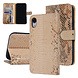UNIQ Accessory UNIQ Accessory Goud Slangenleer hoesje voor iPhone XR - Book Case UNIQ Accessory UNIQ Accessory Goud Slangenleer hoesje voor iPhone XR - Book Case