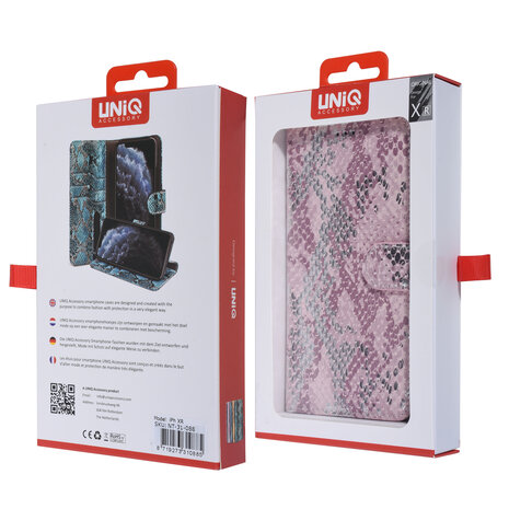 UNIQ Accessory UNIQ Accessory Apple iPhone XR Pink Snakeskin Book type case UNIQ Accessory UNIQ Accessory Apple iPhone XR Pink Snakeskin Book type case