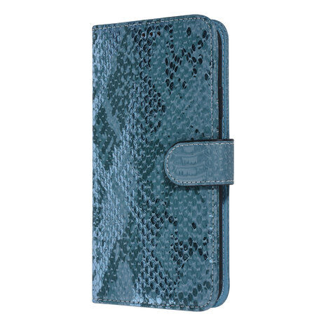 UNIQ Accessory UNIQ Accessory Turquoise Slangenleer hoesje voor iPhone XR - Book Case UNIQ Accessory UNIQ Accessory Turquoise Slangenleer hoesje voor iPhone XR - Book Case