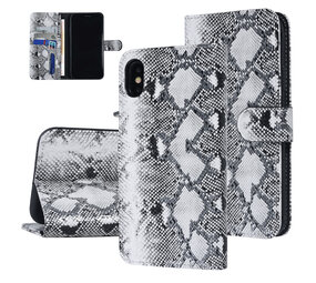 UNIQ Accessory UNIQ Accessory Zwart en Wit Slangenleer hoesje voor iPhone Xs Max - Book Case UNIQ Accessory UNIQ Accessory Zwart en Wit Slangenleer hoesje voor iPhone Xs Max - Book Case