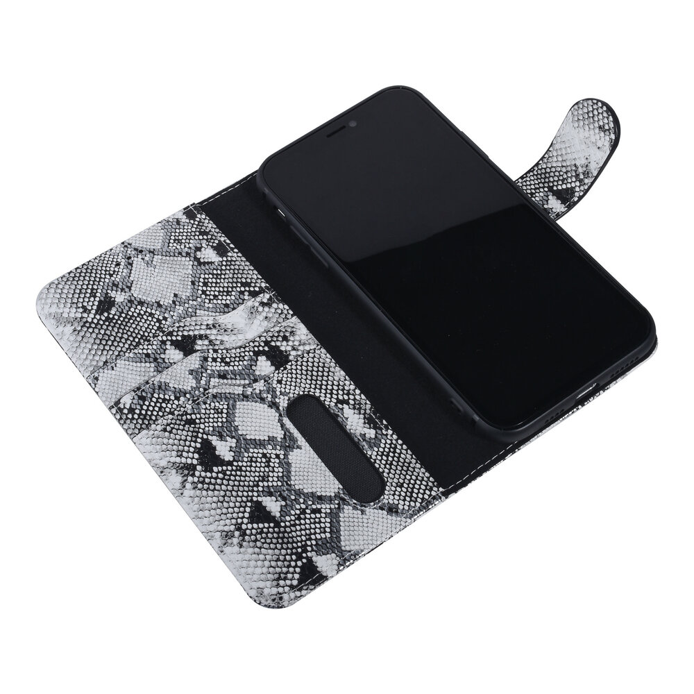 UNIQ Accessory UNIQ Accessory Zwart en Wit Slangenleer hoesje voor iPhone Xs Max - Book Case UNIQ Accessory UNIQ Accessory Zwart en Wit Slangenleer hoesje voor iPhone Xs Max - Book Case