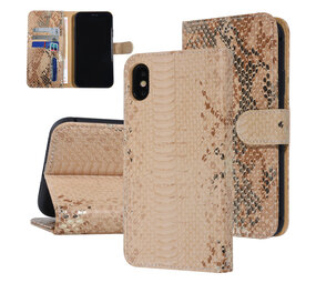 UNIQ Accessory UNIQ Accessory Goud Slangenleer hoesje voor iPhone Xs Max - Book Case UNIQ Accessory UNIQ Accessory Goud Slangenleer hoesje voor iPhone Xs Max - Book Case