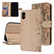 UNIQ Accessory UNIQ Accessory Goud Slangenleer hoesje voor iPhone Xs Max - Book Case UNIQ Accessory UNIQ Accessory Goud Slangenleer hoesje voor iPhone Xs Max - Book Case