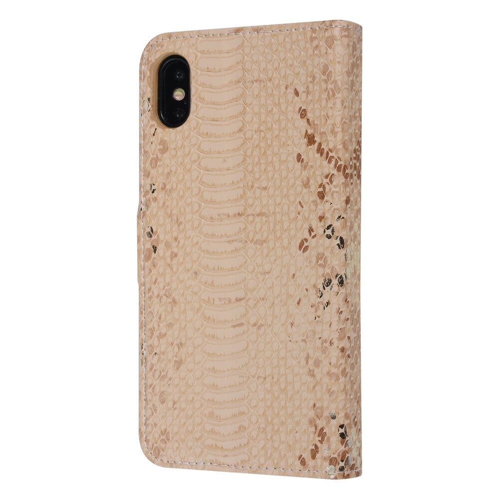 UNIQ Accessory UNIQ Accessory Goud Slangenleer hoesje voor iPhone Xs Max - Book Case UNIQ Accessory UNIQ Accessory Goud Slangenleer hoesje voor iPhone Xs Max - Book Case