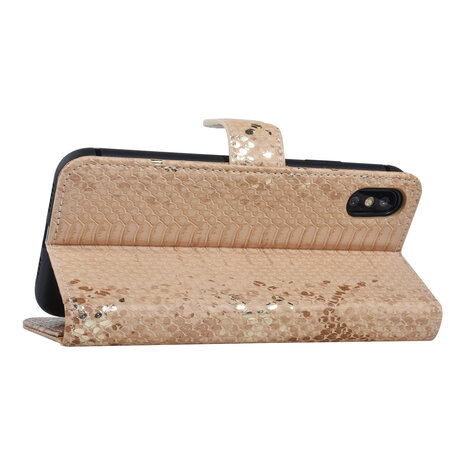UNIQ Accessory UNIQ Accessory iPhone Xs Max Gold Schlangenhaut Book-Case hul UNIQ Accessory UNIQ Accessory iPhone Xs Max Gold Schlangenhaut Book-Case hul