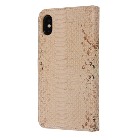 UNIQ Accessory UNIQ Accessory Goud Slangenleer hoesje voor iPhone Xs Max - Book Case UNIQ Accessory UNIQ Accessory Goud Slangenleer hoesje voor iPhone Xs Max - Book Case